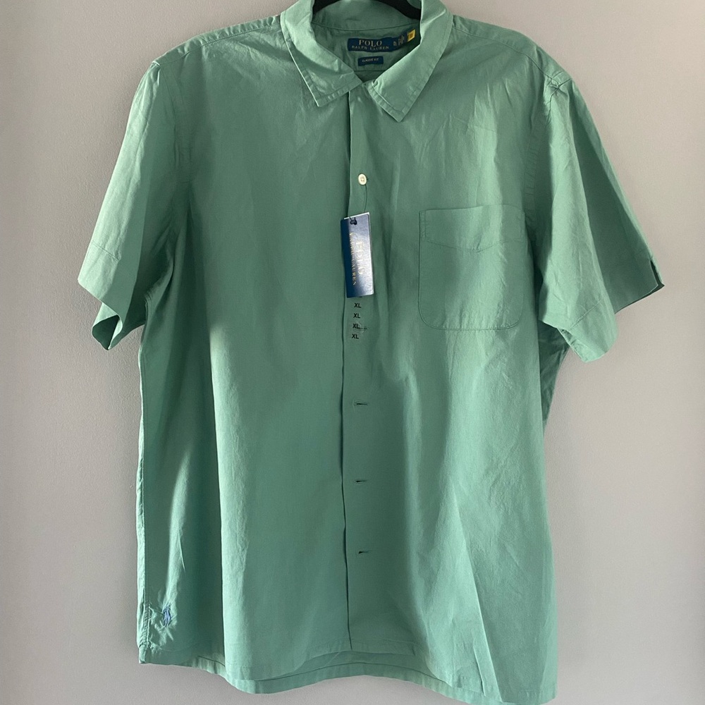 Men's Green Short Sleeve Shirt